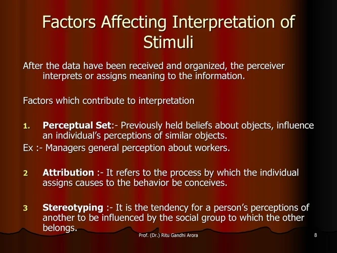 Factors Influencing The Interpretation