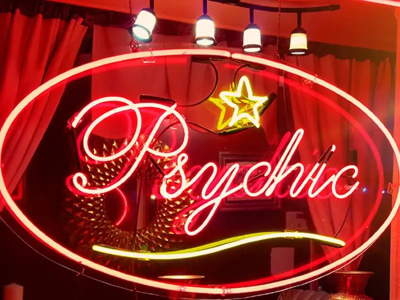 Store window of a psychic parlor