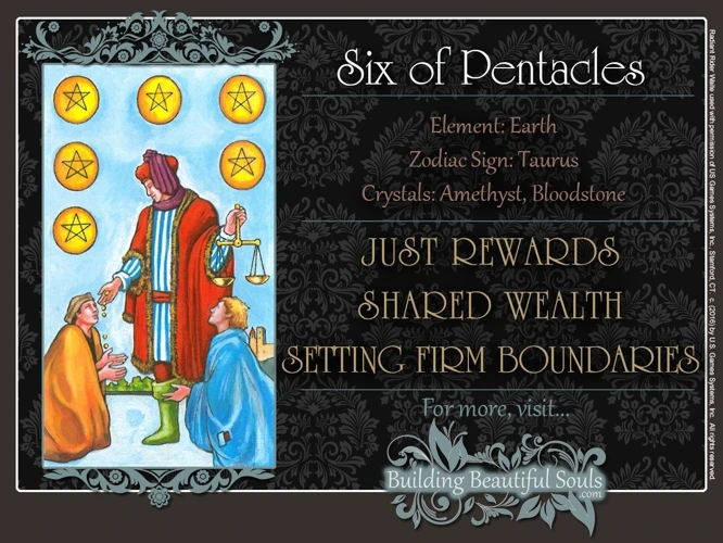 Key Meanings Of The Six Of Pentacles